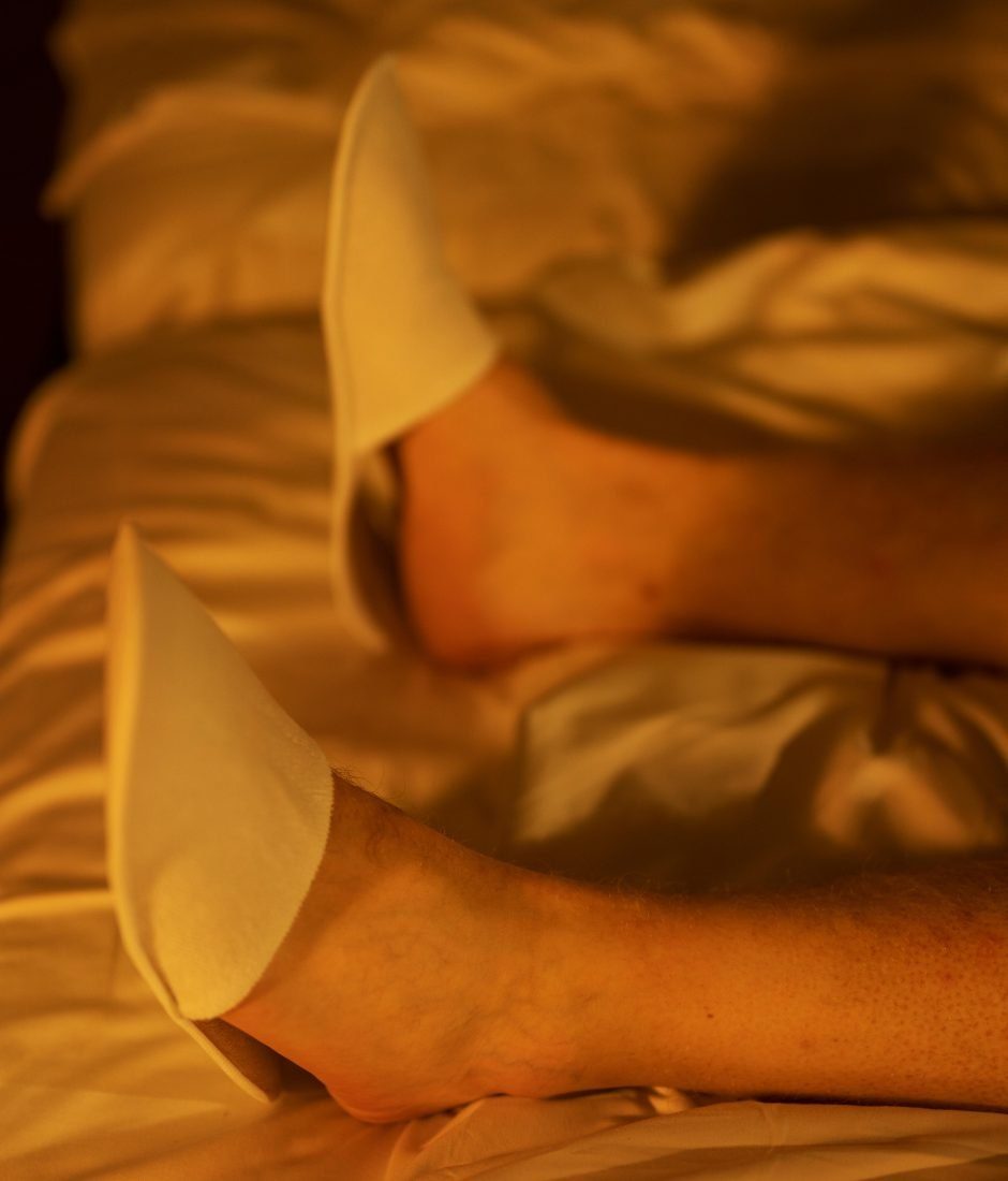 Fødder med slippers